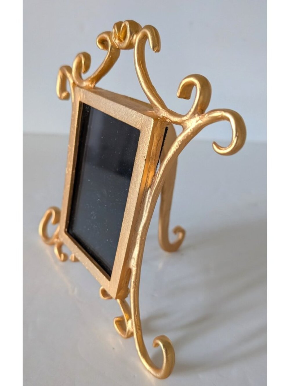 Vintage Modulus Frame 24K Goldplated Solid Metal For Small Picture Easel 2*2.75"